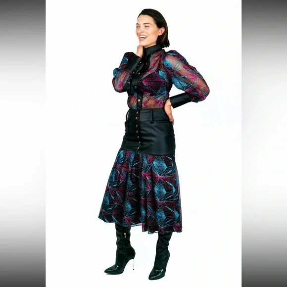 ROTTMAN NYC ‘Dazzling Revenge’ Midi Skirt - Picture 3 of 7